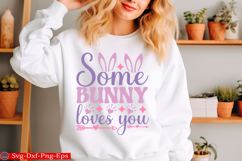 Happy Easter SVG Design Cute Easter Quotes SVG Bunny SVG Product Image 1