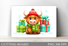 Christmas Cow Cutting Board. Christmas Cutting Board Product Image 1