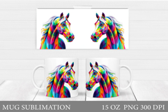 Horse Mug Wrap Sublimation. Horse Mug Design Product Image 1