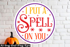 Halloween round sign Svg Design,Halloween Quotes Spooky Hall Product Image 1