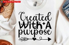 Created with a purpose Christian Svg design and Jesus quotes Product Image 1