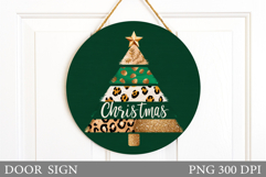 Christmas Tree Door Sign. Christmas Door Sign Design Product Image 1
