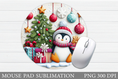 Christmas Penguin Mouse Pad. Christmas Mouse Pad Design Product Image 1