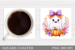 Halloween Ghost Teacher Coaster. Cute Ghost Coaster Design Product Image 1