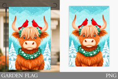 Christmas Cow Garden Flag. Christmas Garden Flag Sublimation Product Image 1