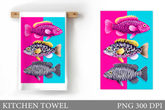 Fish Kitchen Towel Design. Fish Sublimation Product Image 1