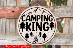Camping Round Sign SVG Design Outdoor Sign Camping SVG Product Image 1