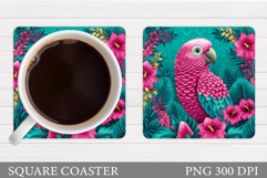 Parrot Coaster Design. Parrot Coaster Sublimation Product Image 1