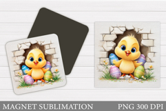 Easter Chick Magnet Design. Chick Easter Magnet Sublimation Product Image 1