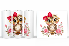 Cute Owl Tumbler Design. Cute Owl Sublimation Product Image 2