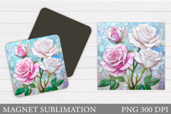 Roses Magnet Sublimation. Floral Magnet Design Product Image 1