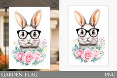 Cute Bunny Garden Flag. Summer Garden Flag Design Product Image 1