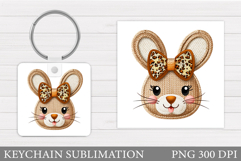Cute Bunny Keychain Design. Cute Bunny Sublimation Product Image 1