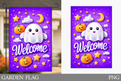 Welcome Garden Flag. Cute Halloween Garden Flag Design Product Image 1