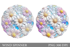 Daisy Flowers Wind Spinner. Floral Wind Spinner Design Product Image 1