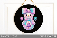 Christmas Snowman Door Sign. Christmas Door Sign Sublimation Product Image 1