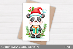 Christmas Panda Card Design. Christmas Card Printable Product Image 1