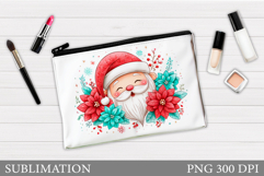 Santa Claus Cosmetics Bag. Christmas Makeup Bag Sublimation Product Image 1