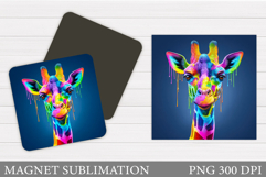 Cute Giraffe Magnet Design. Cute Giraffe Sublimation Product Image 1