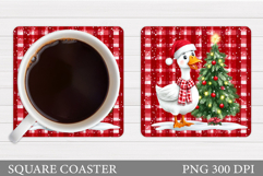 Christmas Goose Coaster. Christmas Coaster Sublimation Product Image 1
