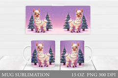 Christmas Lama Mug Design. Christmas Mug Sublimation Product Image 1