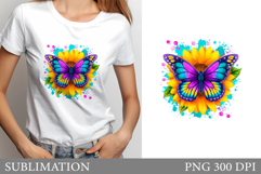 Butterfly Sublimation. Butterfly T-Shirt Design Product Image 1
