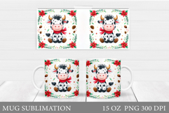 Christmas Cow Mug Design. Christmas Mug Sublimation Product Image 1