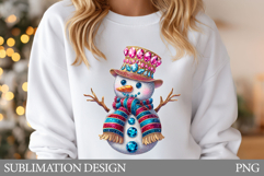 Sparkling Snowman Sublimation. Snowman T-Shirt Design Product Image 1