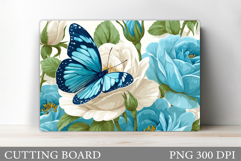 Butterfly Cutting Board. Flowers Cutting Board Sublimation Product Image 1