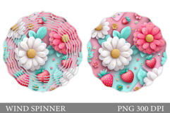 Strawberry Wind Spinner. Flowers Wind Spinner Sublimation Product Image 1