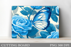 Butterfly Cutting Board. Flowers Cutting Board Sublimation Product Image 1