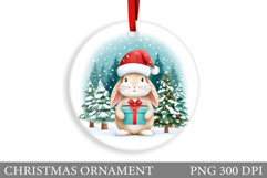 Cute Bunny Christmas Ornament. Christmas Ornament Design Product Image 1