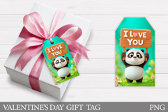 Valentines Panda Gift Tag. Valentine Gift Tag Printable Product Image 1