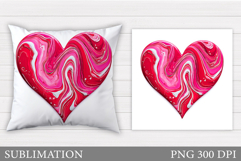 Heart Pillow Sublimation. Valentines Pillow Design Product Image 1