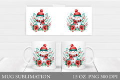Christmas Snowman Mug Design. Christmas Mug Sublimation Product Image 1
