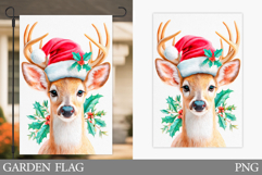 Reindeer Garden Flag. Christmas Garden Flag Sublimation Product Image 1