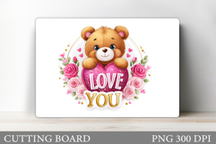 Valentines Bear Cutting Board. Valentines Cutting Board Product Image 1