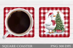 Christmas Goose Coaster. Christmas Coaster Sublimation Product Image 1