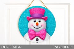 Christmas Snowman Door Sign. Christmas Door Sign Design Product Image 1