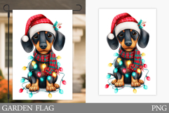 Christmas Dog Garden Flag. Christmas Garden Flag Design Product Image 1
