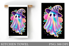 Cute Ghost Kitchen Towel. Cute Halloween Kitchen Towel Product Image 1