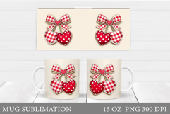 Cherry Mug Sublimation. Valentines Mug Wrap Design Product Image 1