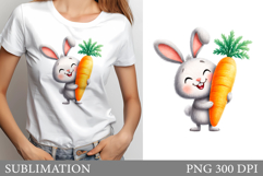 Bunny Carrot T-Shirt Design. Bunny Carrot Sublimation Product Image 1