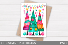 Christmas Card Printable. Christmas Tree Card Design Product Image 1