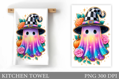 Cute Ghost Kitchen Towel. Halloween Kitchen Towel Design Product Image 1