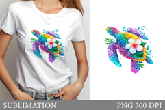 Sea Turtle T-Shirt Design. Sea Turtle Sublimation Product Image 1