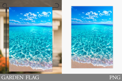 Sea Garden Flag Design. Beach Garden Flag Sublimation Product Image 1
