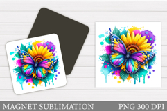Butterfly Magnet Design. Butterfly Sublimation Product Image 1