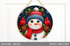 Christmas Snowman Door Sign. Christmas Door Sign Sublimation Product Image 1
