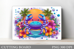 Crab Cutting Board Design. Crab Sublimation Product Image 1